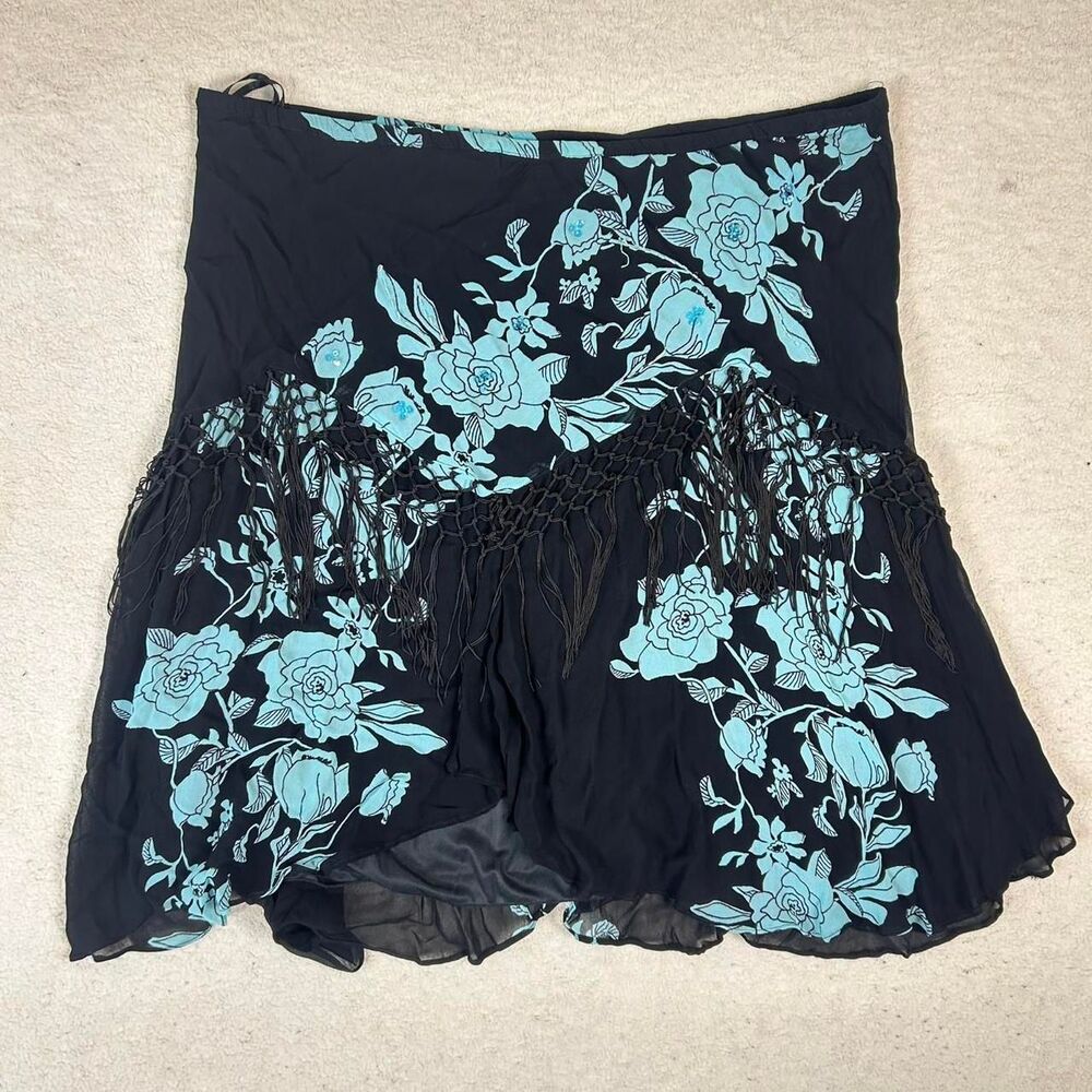 Gorgeous Boho Whimsigoth Fringe Beaded Sequin Midi Skirt